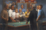 Callin' The Red - Democratic Presidents Playing Pool by Andy Thomas - Canvas Giclee Tribute Special Edition 35 - 30 x 45