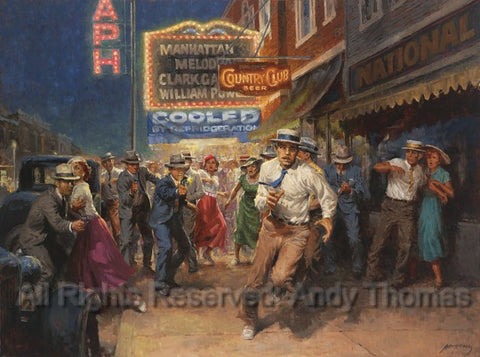 The Death of John Dillinger by Andy Thomas - Paper Print Giclee Limited Edition SN400 - 22 x 28