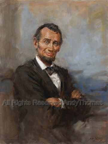 Smiling Abe Lincoln by Andy Thomas - Paper Print Giclee Limited Edition Artist Proof - 24 x 18