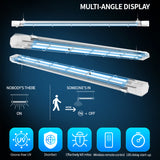 Jaspertronics™ 60W 254nm Germicidal High Bay UV-C Tube Light Fixture with Dual Lamps, Remote, & Safety Sensors