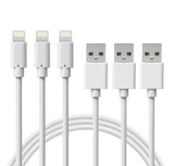 Jaspertronics™ Six Foot Long Length (2M) 8 Pin Connector to USB Charging Cable compatible with select iOS devices and Apple smartphones (3 Pack)