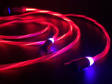 Jaspertronics™ Flowing LED Charging Cables with Quick Disconnect Magnetic Tips for Smart Phones, Tablets, and More!