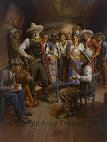 Judge Roy Bean and His Court by Andy Thomas - Paper Print Giclee Limited Edition SN500 - 24 x 18