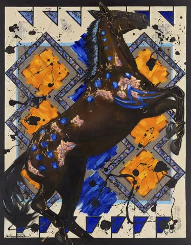 No Reins by Liz Chappie-Zoller - Canvas Giclee Limited Edition Artist Proof 20 - 32 x 40