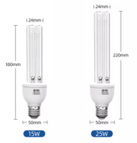 Jaspertronics™ 25W 254nm Germicidal UVC Light Bulb - 120V UV-C CFL Standard E26 E27 USA Lamp Socket - Available with or without O3 Technology