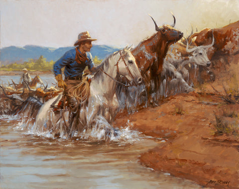 River Crossing by Andy Thomas - Canvas Open Edition - 12 x 16