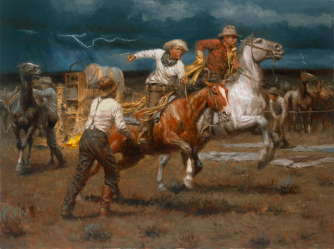 Stampede Stampede! by Andy Thomas - Paper Giclee Limited Edition Signed & Numbered 500 - 18 x 24