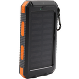 Jaspertronics™ Portable Solar Panel Power Bank - T8-Compass-Solar-Power-Bank: Portable Jaspertronics™ solar power bank with 5V 2.0A output and built-in compass, designed for outdoor adventures, camping, and emergency use. Durable and lightweight with a sleek design.