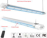 Jaspertronics™ 40W 254nm Germicidal High Bay UV-C Tube Light Fixture with Dual Lamps, Remote, & Safety Sensors